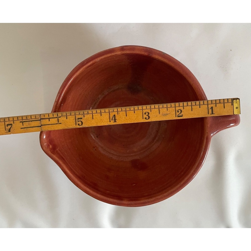 Redware Tennessee Clay Ware Works Pottery Folk Art Heart Mixing Bowl Clay VTG - Picture 10 of 12